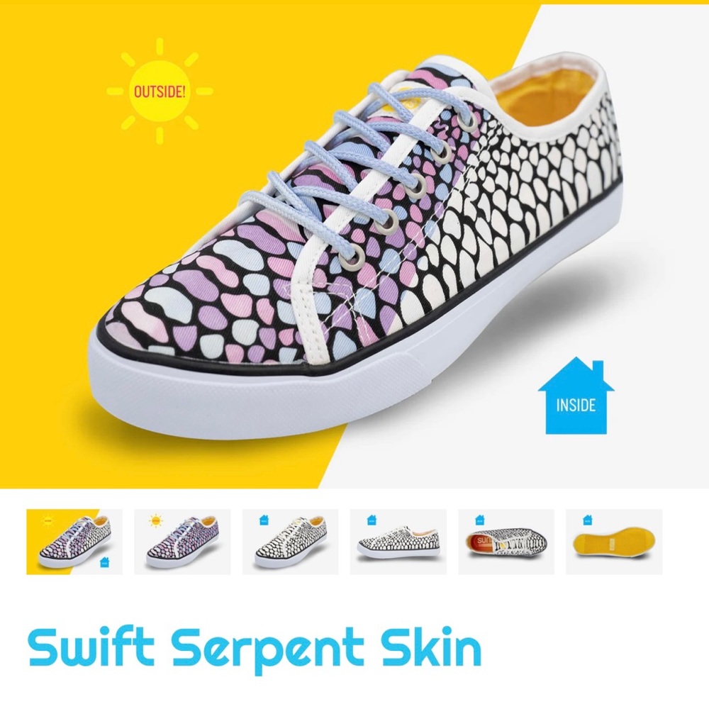Sun shoes size 10 women’s BNIB NWT snakeskin color changing